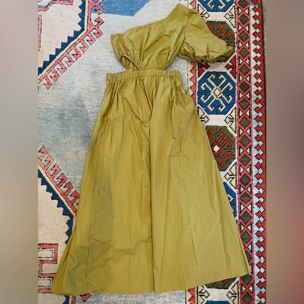 Shein mustard one shoulder cut out dress. M